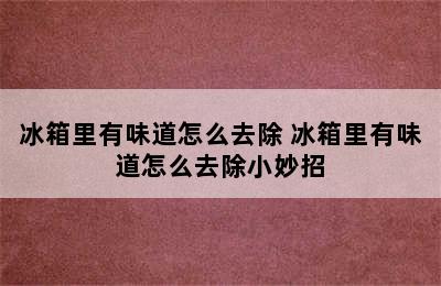 冰箱里有味道怎么去除 冰箱里有味道怎么去除小妙招